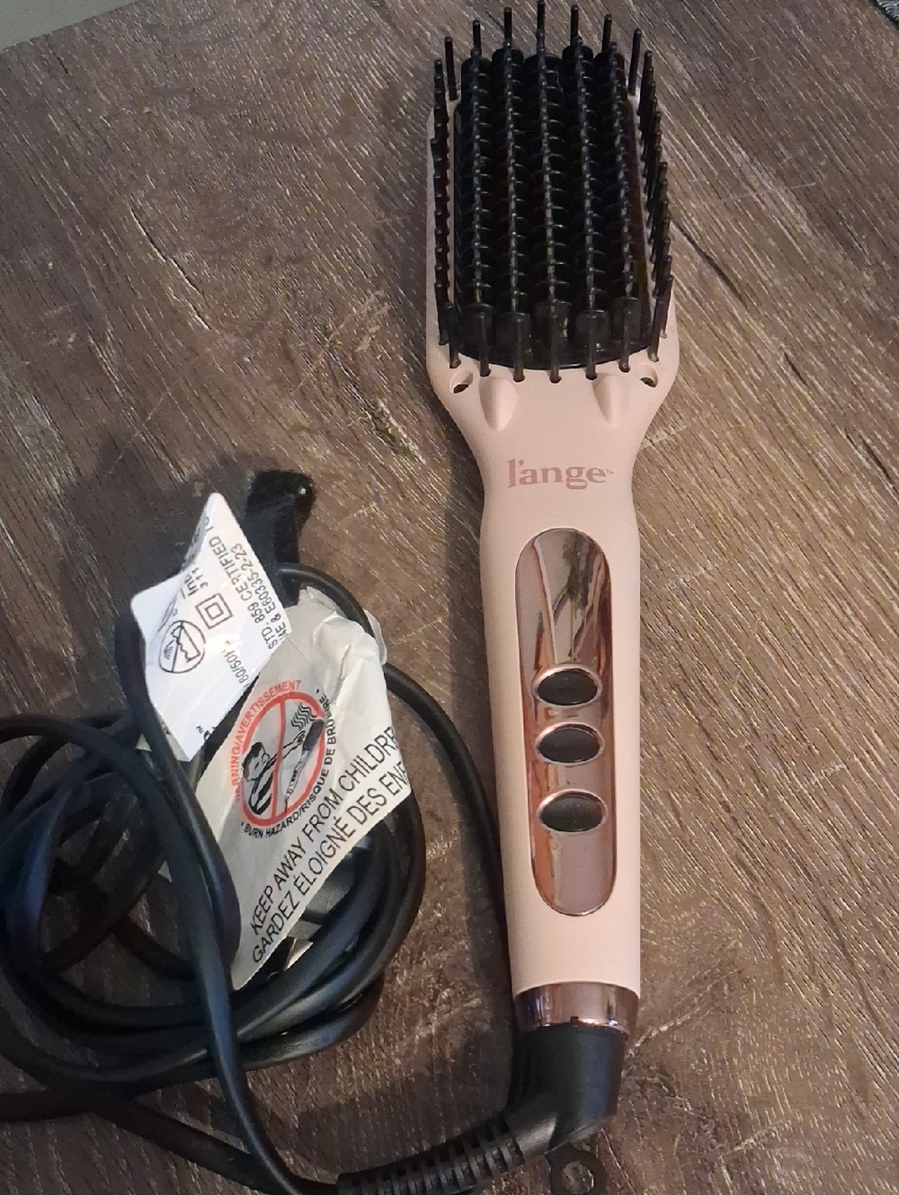 Lange Rose Gold and Black Heated Straightening Brush